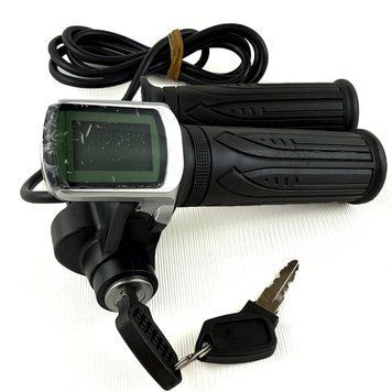 Ручка газу 48V pin з дисплеєм і замком запалювання 6pin, для електроквадроциклу, електровелосипеда. 1153 фото